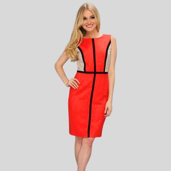 Calvin Klein Women's Sheath Dress Red Size 10 - Picture 1 of 9